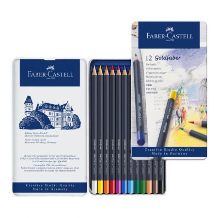 Creioane FABER-CASTELL Goldfaber, 12 culori/set 