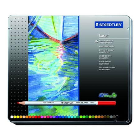 Creioane acuarela STAEDTLER Karat Aquarell, 36 culori/set