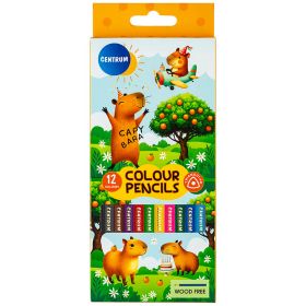 Creioane colorate triunghiulare 12 culori/set, CENTRUM Capybara