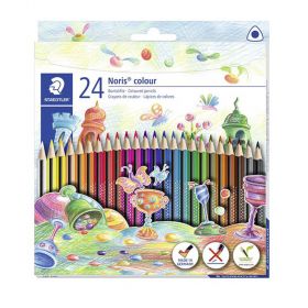 Creioane colorate triunghiulare 24 culori/set STAEDTLER Noris