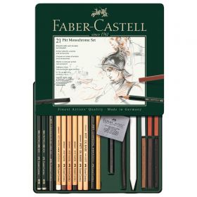 Set desen FABER-CASTELL Pitt Monochrome 21 piese, FC112976