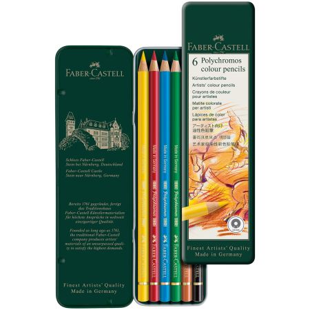 Creioane colorate Polychromos FABER-CASTELL, 12 culori/cutie