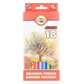 Creioane colorate KOH-I-NOOR Jumbo 3383, 18 buc/set