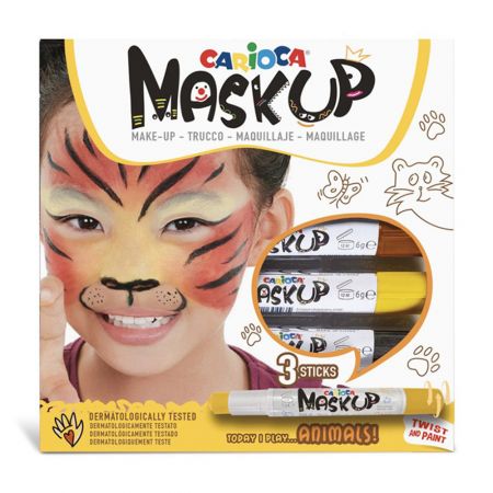 Acuarele pictura fata CARIOCA Mask-Up Animals, 3 culori/set
