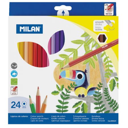 Creioane colorate MILAN, 24 buc/set