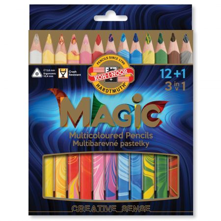 Creioane papagal KOH-I-NOOR Magic 3 in 1 Jumbo, 13 buc/set 
