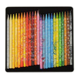Creioane colorate multicolore fara lemn KOH-I-NOOR Magic 3 in 1 Progresso 8774, 24 buc/set