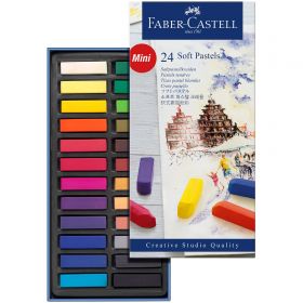 Creioane pastel FABER-CASTELL Soft Mini 24 culori/cutie, FC128224