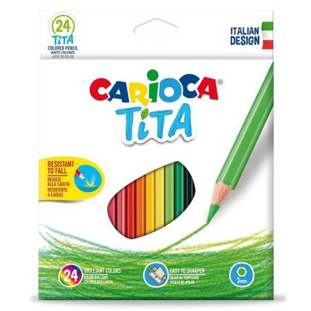 Creioane colorate plastic, 24 culori/set CARIOCA Tita