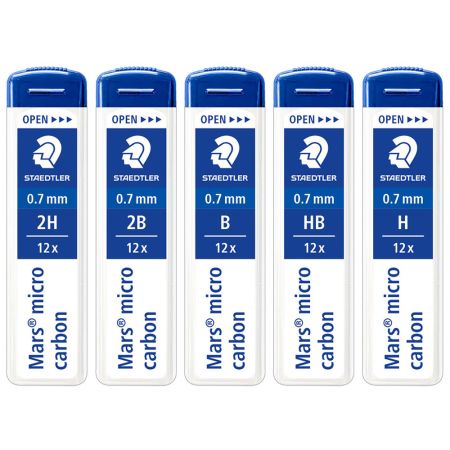 Mine creion 0.7 mm STAEDTLER Mars Micro Carbon, 12 buc/set