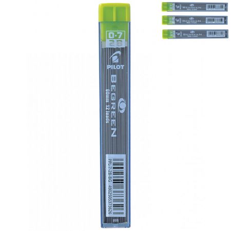 Mine creion mecanic 0,7 mm, PILOT Begreen, 12 buc/set