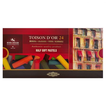 Creta pastel KOH-I-NOOR Toison'Or Soft Half 8544, 24 buc/cutie