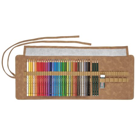 Creioane colorate de mandala FABER-CASTELL Polychromos Rollup, 30