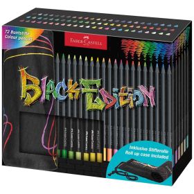 Creioane colorate 72 buc/set FABER-CASTELL Black Edition Rollup, FC116418