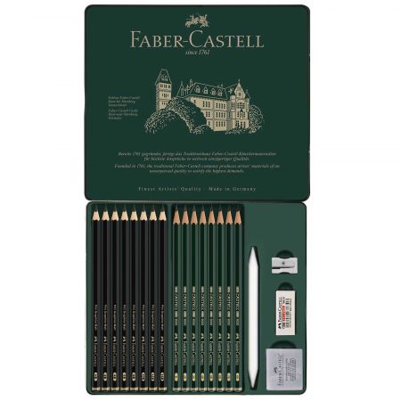 Set schite FABER-CASTELL Pitt Graphite Matt, 20 buc/cutie metal
