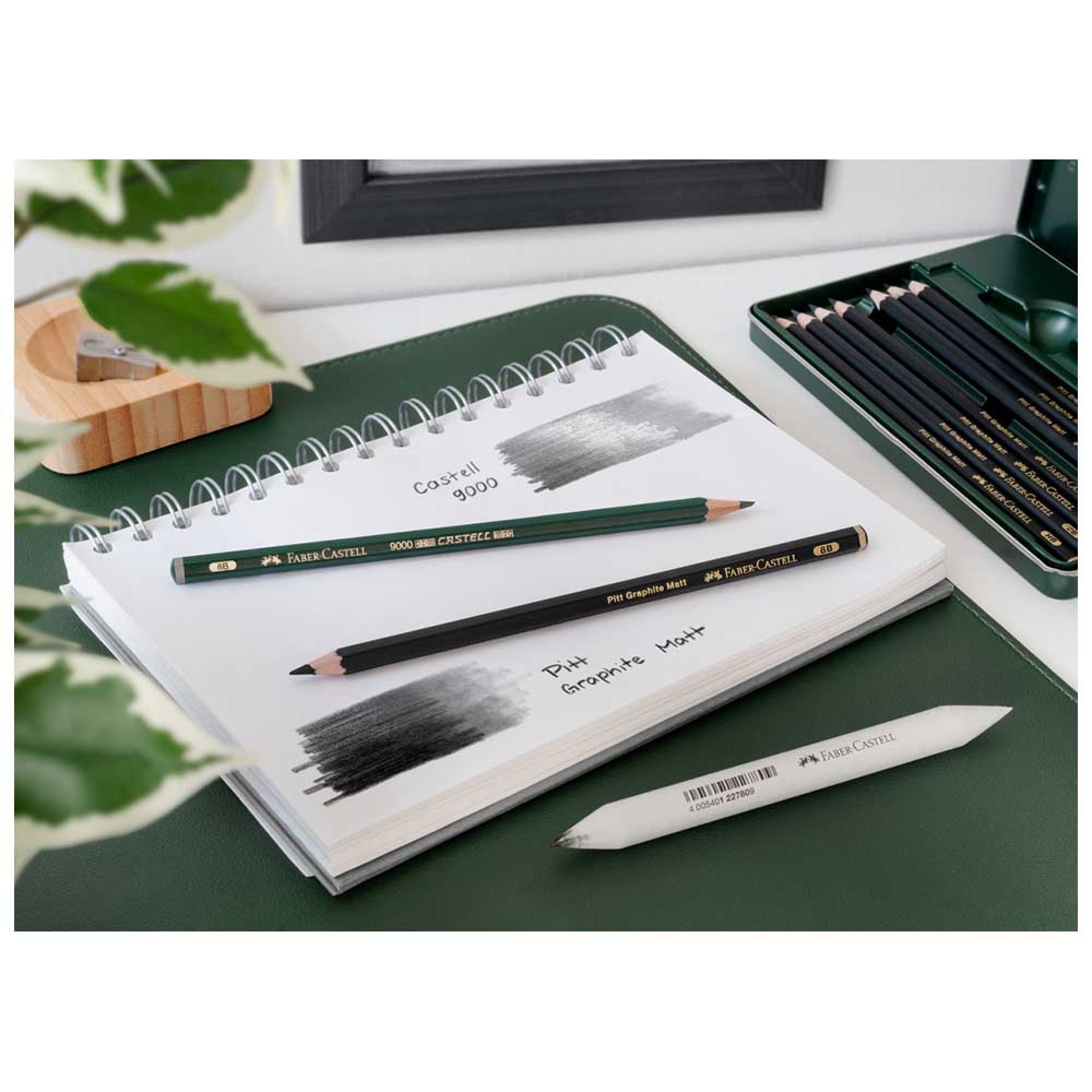 Creioane grafit FABER-CASTELL Pitt Graphite Matt, 20 buc/cutie metal ...