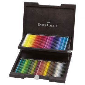 Creioane colorate FABER-CASTELL Polychromos, 72 buc/set, cutie lemn, FC110072