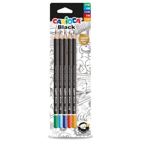 Set creion grafit CARIOCA Black, 5 buc/set