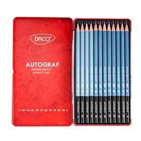Set creion grafit DACO Autograf CG7312, 6H-8B, 12 buc/set