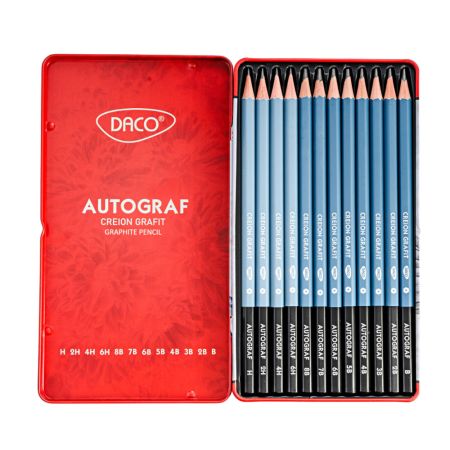 Set creion grafit DACO Autograf CG7312, 6H-8B, 12 buc/set