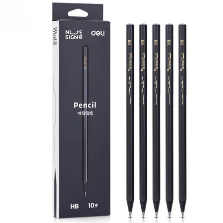Set creion grafit HB DELI Nusign, 10 buc/set