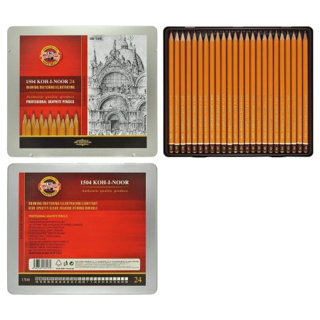 Creioane arta KOH-I-NOOR 1504, 8B-10H, 24 buc/set - Office Direct
