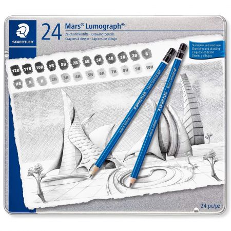 Creioane pentru artisti STAEDTLER Lumograph, 20 bucati/set