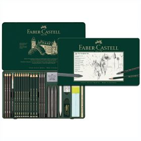 Set desen FABER-CASTELL Pitt Monochrome Carbune 26 piese, FC112974