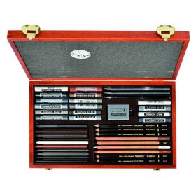 Set desen KOH-I-NOOR Gioconda 8895, 39 piese/cutie lemn