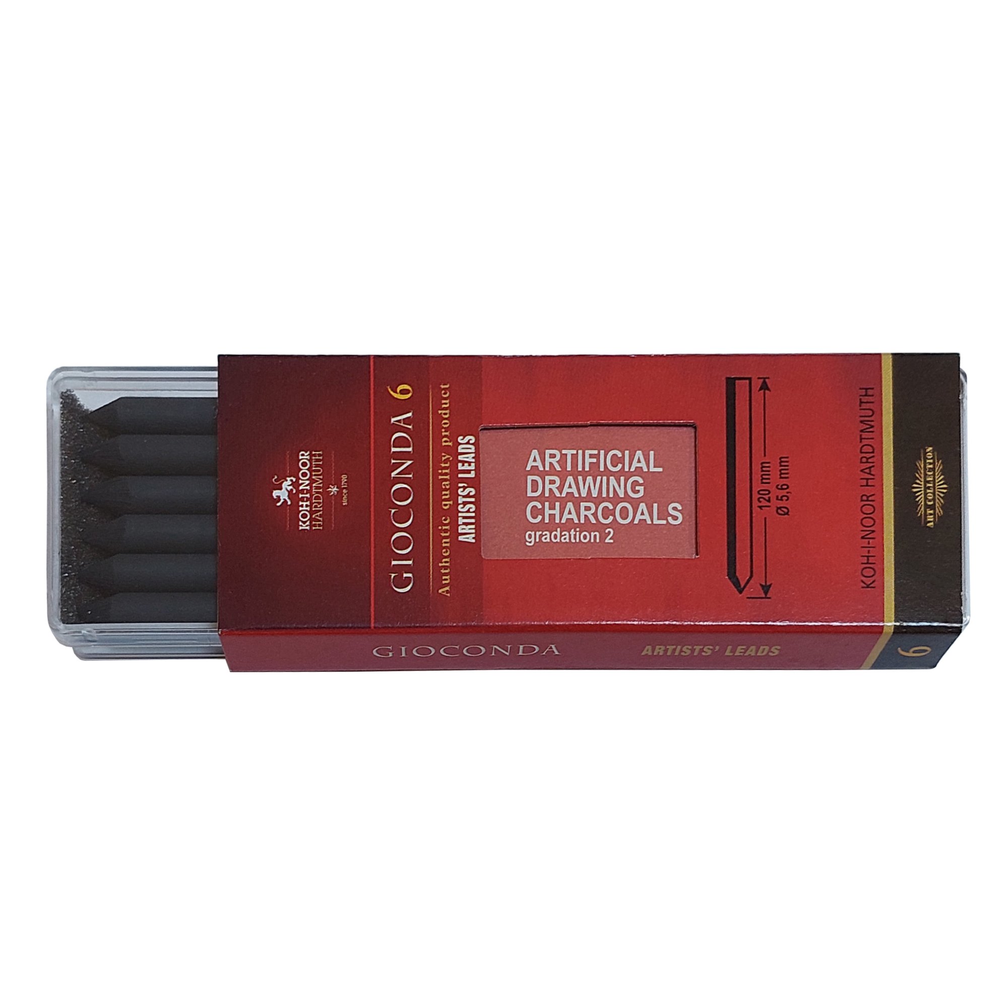 KOH-I-NOOR - Set di 4 mine colorate per matite meccaniche, diametro 2 mm, 120 mm, colore: Rosso