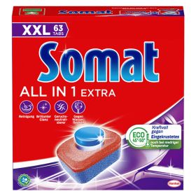 Detergent tablete pentru masina de spalat vase SOMAT All in 1 Extra, 63 buc/set