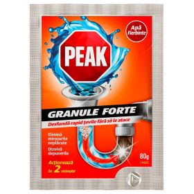 Granule pentru desfundat instalatii sanitare PEAK OUT, 80 g