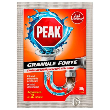 Granule pentru desfundat instalatii sanitare PEAK OUT, 80 g