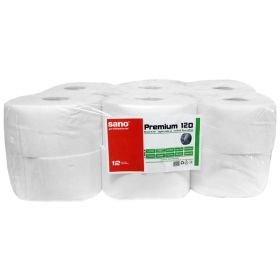 Hartie igienica SANO Professional Mini Jumbo, 2 straturi, 120 m/rola, 12 role/set