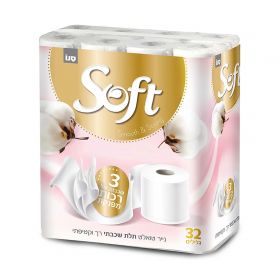 Hartie igienica SANO Soft Silk, 3 straturi, 32 role/set