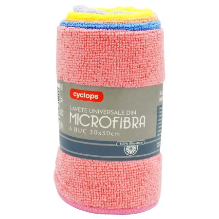 Lavete microfibra multisuprafete CYCLOPS, 30x30 cm, 6 buc/set