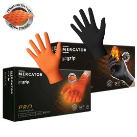 Manusi nitril extra rezistente MERCATOR GoGrip Pro, 50 buc/cutie