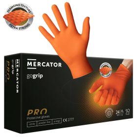 Manusi nitril extra rezistente MERCATOR GoGrip Pro, 50 buc/cutie