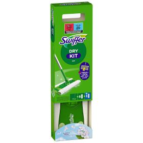 Set mop plat SWIFFER Dry + Wet, cu 3 rezerve umede + 8 rezerve uscate