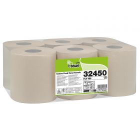 Prosop hartie rola cu derulare centrala, ecologica, CELTEX E-Tissue 32450, 99 m/rola, 6 role/set