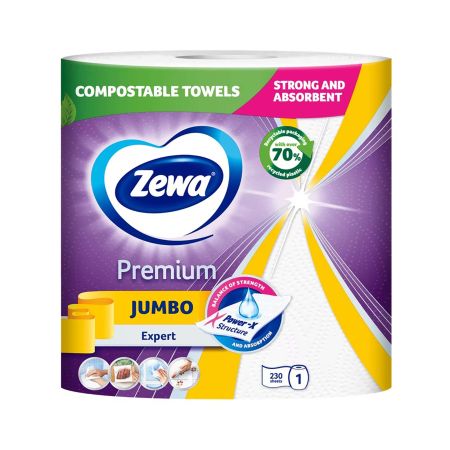 Prosop hartie ZEWA Jumbo Premium, 3 straturi, 53.8 m