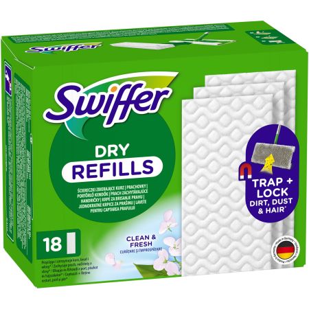Rezerve lavete uscate pentru mop plat SWIFFER, 18 buc/set