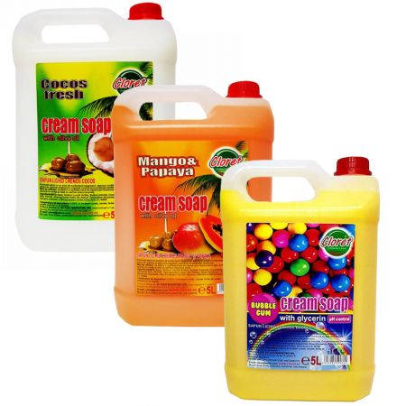 Sapun lichid cremos pentru dispensere CLORET, 5 L