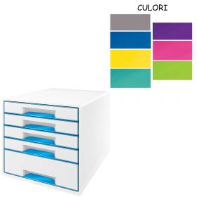 Suport documente birou cu 5 sertare, plastic LEITZ WOW Dual 5214