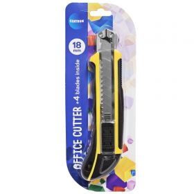 Cutter mare 18 mm ( cu 4 lame rezerva), cu grip din cauciuc CENTRUM