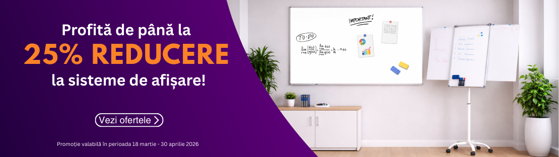 Promotii la table albe, table mobile, flipcharturi