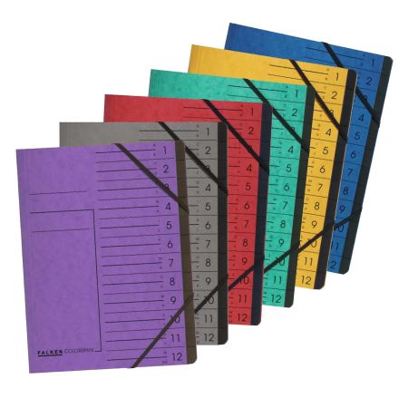 Dosar cu separatoare si elastic, carton 355 g/mp, FALKEN Color