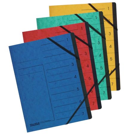 Dosar cu separatoare si elastic, carton 355 g/mp, FALKEN Color