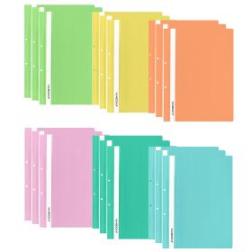Dosar plastic cu sina si gauri ACCENTA Pastel, 25 buc/set