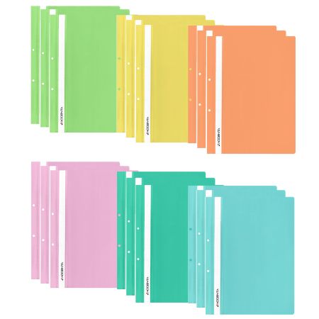 Dosar plastic cu sina si gauri ACCENTA Pastel, 25 buc/set